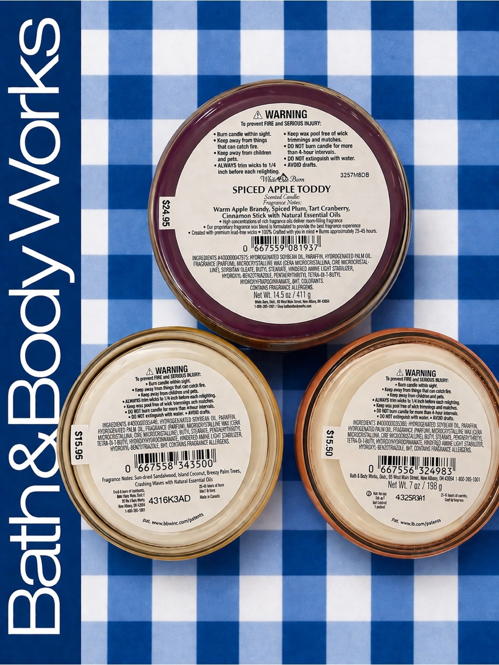 Bath & Body Works Candle Bundle Spiced Apple Toddy, Mango Mai Tai,Beach Weather - Picture 7 of 7